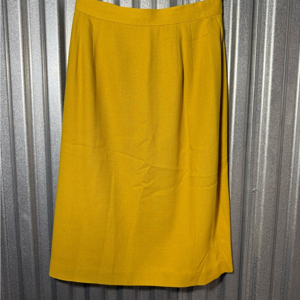 Vintage Gianni Sport Pencil Skirt, Wool Blend, Mustard Yellow, 60's Mad Men